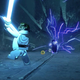 Lego Rey faces down with Lego Palpatine in Lego Star Wars.